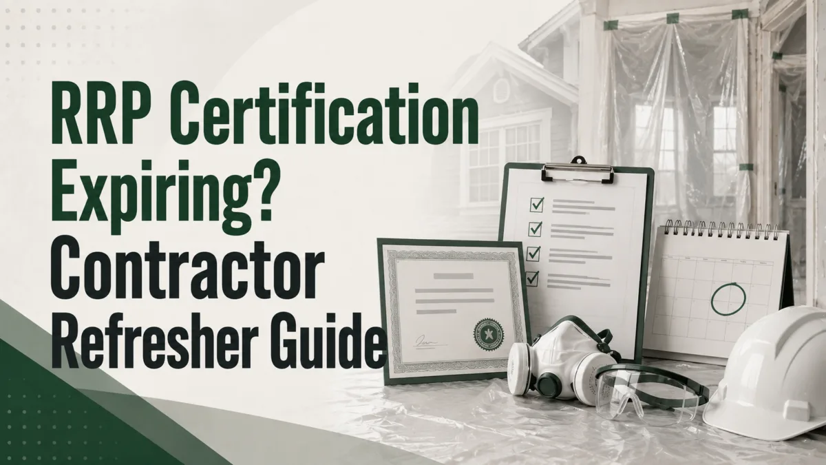 RRP Certification Expiring Contractor Refresher Guide